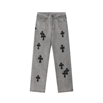 Chrome Hearts MattyBoySex Grey Black Denim Pants