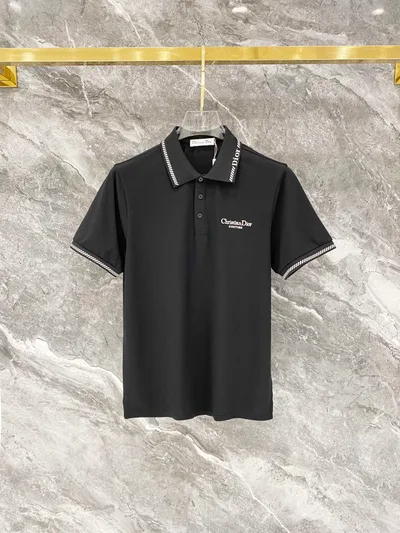 Dir* Fitted Fit Letter Jacquard with CD Embroidery Logo Polo Shirt