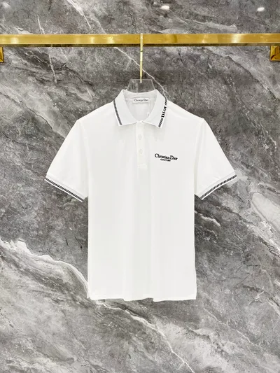 Dir* Fitted Fit Letter Jacquard with CD Embroidery Logo Polo Shirt
