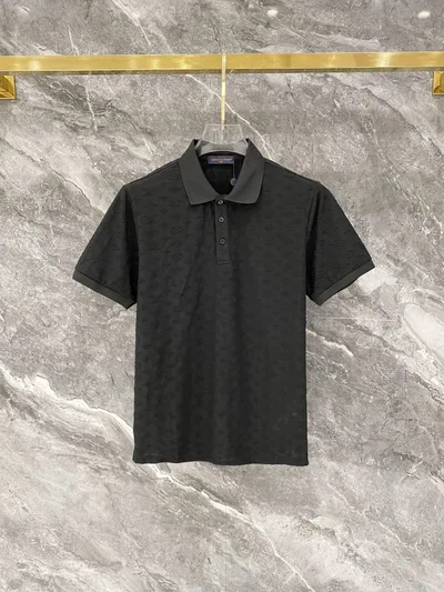 LV Slim Fit Polo Shirt with 3D Jacquard Pattern