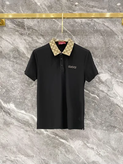 GUCCI Slim Fit Jacquard Collar Polo Short Sleeve