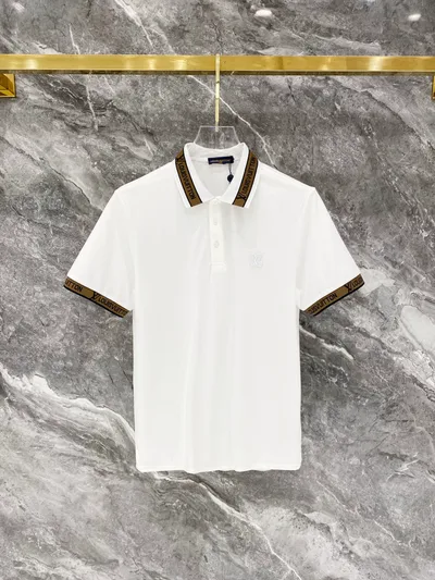 LV* Slim Fit Letter Jacquard Polo Short Sleeve