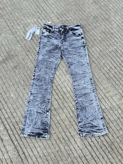 PURPLE-BRAND High-Street Patchwork Ripped High-Stretch Slim Micro-Flare Jeans