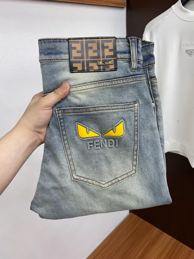 Fendi 2026SS Slim Straight Jeans with Wash
