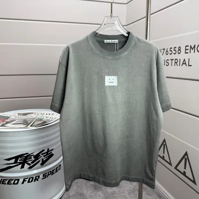 Acne Studios 2026 SS Washed Distressed 320g Crew Neck Short Sleeve Tee