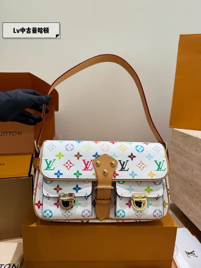 LV White Tricolor Manhattan LV x Murakami Takashi White Tricolor Manhattan Bag