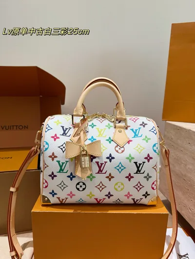LV Speedy30 White Multicolor Pillow Bag