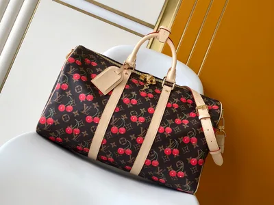 LV Keepall Bandoulière 45 Travel Bag with Cherry Monogram