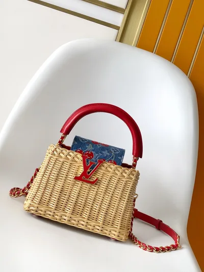 Capucines Mini Handbag with Cherry Motif
