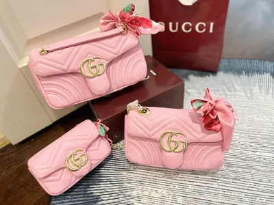 Gucci Marmont Double G Embroidered Heart Shoulder Bag