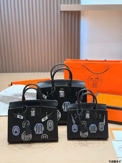 Hermes Birkin Black Silver Rock Series in Calfskin