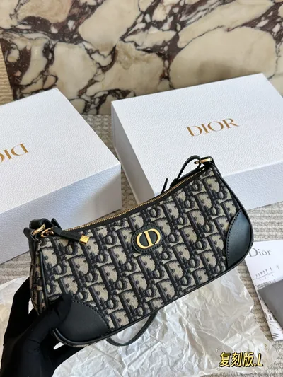 Embroidered Monogram & Calfskin Hobo Bag