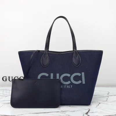 Blue Denim Screen Print Bag