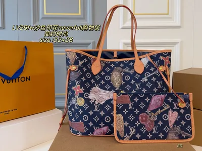 LV Louis Vuitton 26FW Sand Print Neverfull Shopping Bag