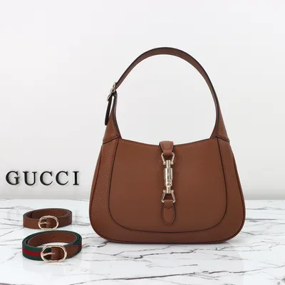 Gucci Style 810232 Brown Pebble Grain Leather