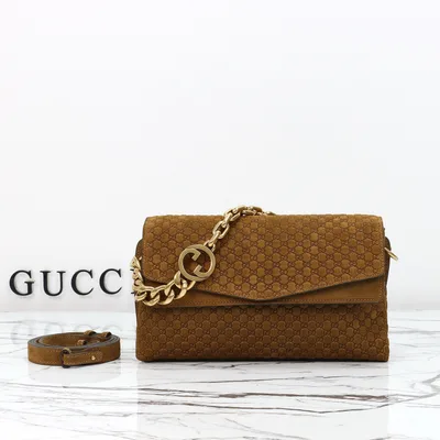 Gucci Style 857622 Brown Sandblasted Embossed