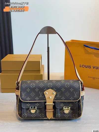 LV Classic Monogram Canvas Bag with Gold Buckles