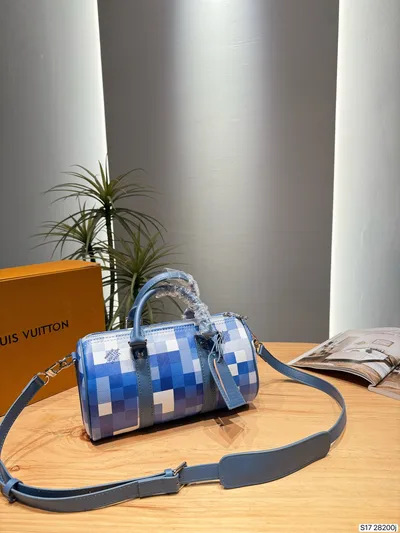 LV Blue Checkered Pillow LV Blue Checkered Handbag