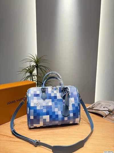 LV Blue Damier Speedy Bag