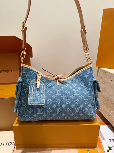 LV Denim Carryall Cargo Handbag