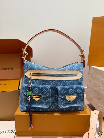 LV Denim Baggy Handbag