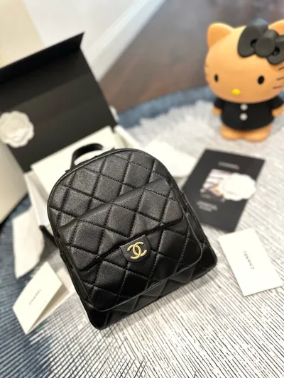 Chanel New Backpack Classic Diamond Quilted Double C Metal Buckle