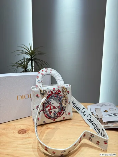 Dior Lady Dior Embroidered Handbag