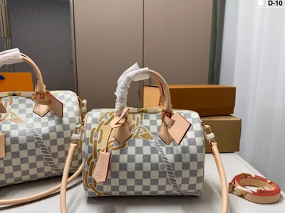 LV White Check Pillow Bag