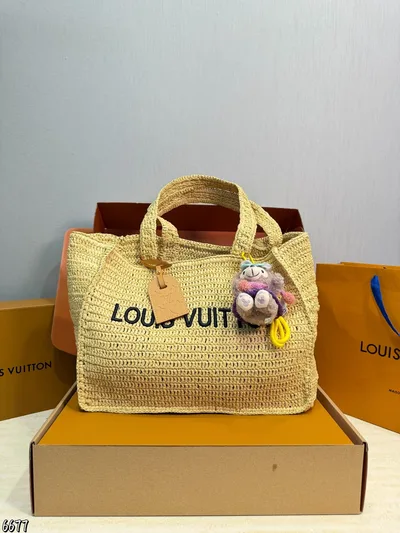 Lv Exquisite Handwoven Straw Bag