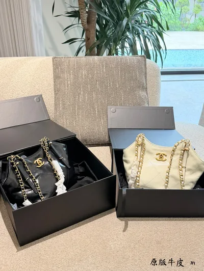 Chanel 25S Black Gold Tote Bag