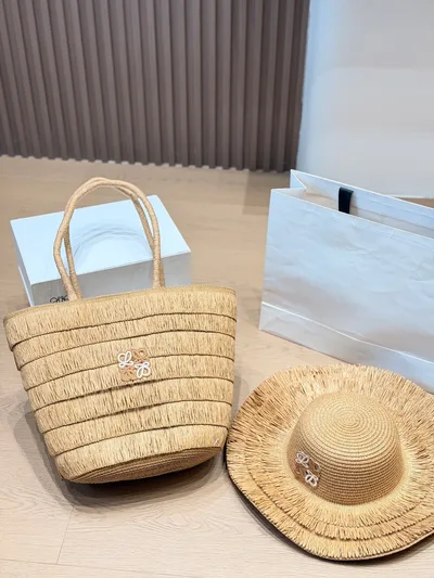 Straw Woven Hollow Tote Bag with Leather Strap