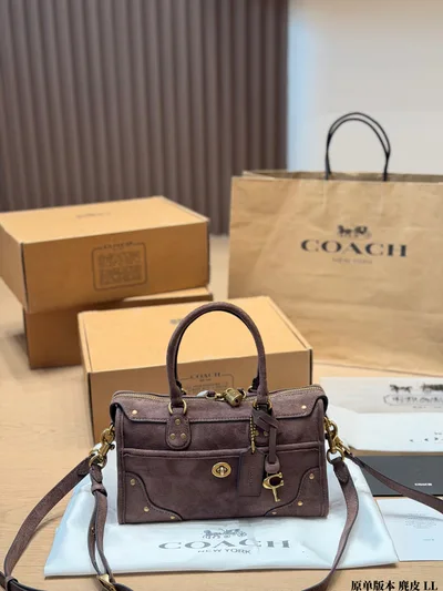 Coach Rhyder 24 Suede Motorcycle Bag