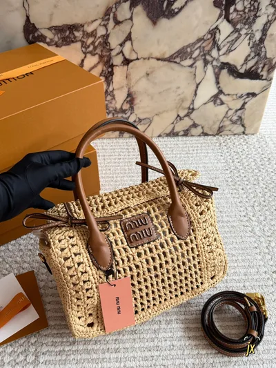 Miu Miu L’ete Woven Tote Bag