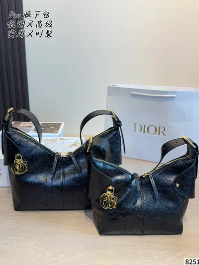 Dior Voyage Black Gold Hobo Bag
