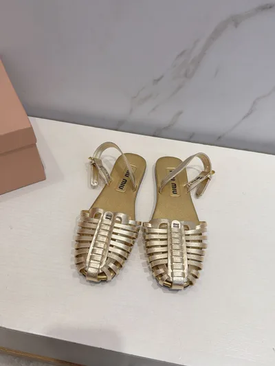 MiuMiu 26SS Woven Open Flat Sandals