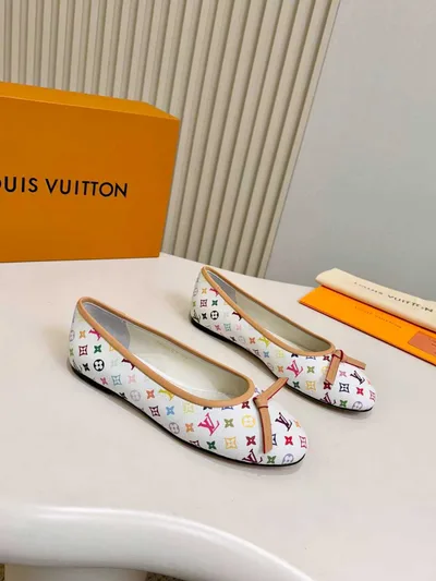 LV Louis Vuitton Monogram Bow Ballet Flats
