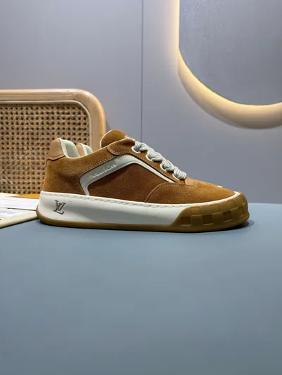 Caramel Warm Brown Couple P420 Top Edition L TILTED Thick Sole Casual Sneakers