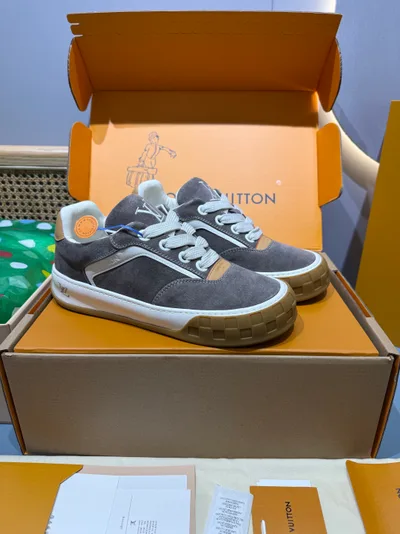 Cement Gray Couple Style L TILTED Chunky Casual Sneakers