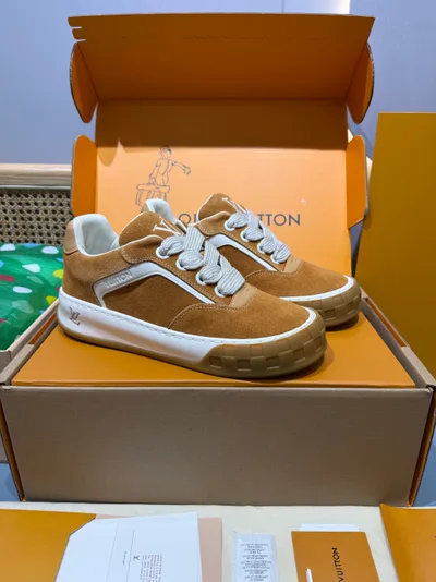 Caramel Warm Brown Couple Thick Sole Casual Sneakers L TILTED