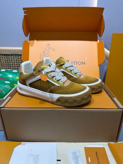 Caramel Gold Brown Couple Thick Sole Casual Sneakers L TILTED
