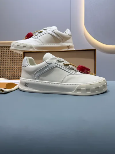 Love Heart White Leather Couple Thick Sole Casual Sneakers L TILTED
