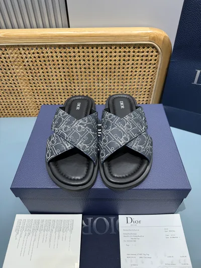 Men's Dior Aqua Slides Elegant and Casual