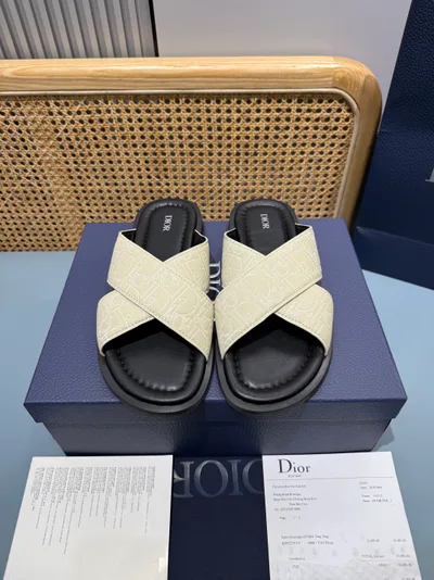 Men's Dior Aqua Slides Elegant and Casual
