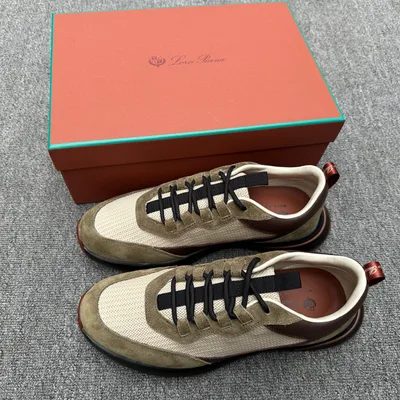 Loro Piana Mesh Calfskin Casual Sports Shoes Men's LP Running Shoes