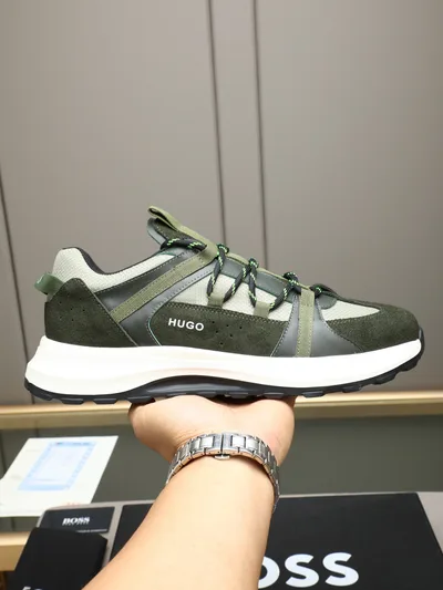 HUGO Shoes with Mesh and Suede Leather Spliced Upper