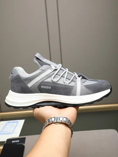 HUGO Shoes with Mesh + Suede Leather Spliced Upper
