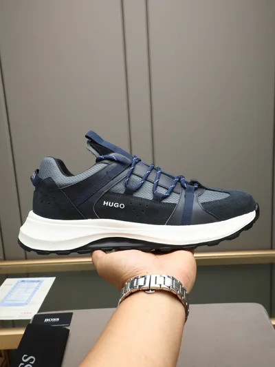 HUGO Shoes with Mesh + Suede Leather Spliced Upper