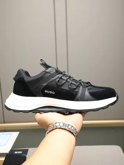 HUGO Shoes with Mesh and Suede Leather Spliced Upper