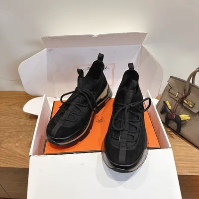 Hermes 26SS Classic British Spliced Leather Shoes