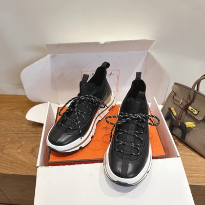 Hermes 26SS Classic British Spliced Leather Shoes